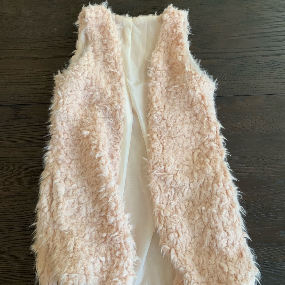 blush fur vest